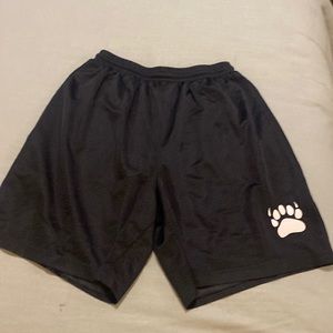 Black basketball shorts.